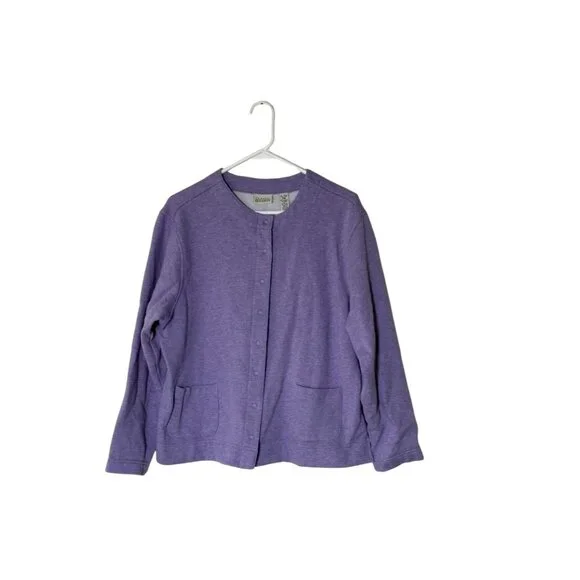 Vintage Classic Elements XL Violet Cardigan Sweater Long Sleeve Button-Up - Picture 1 of 7